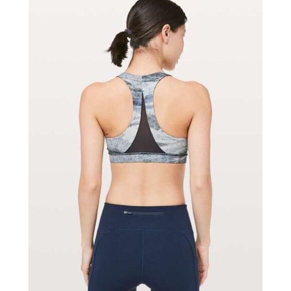 Lululemon Invigorate Bra Size 4 Mesh Scape True Navy - Picture 2 of 8
